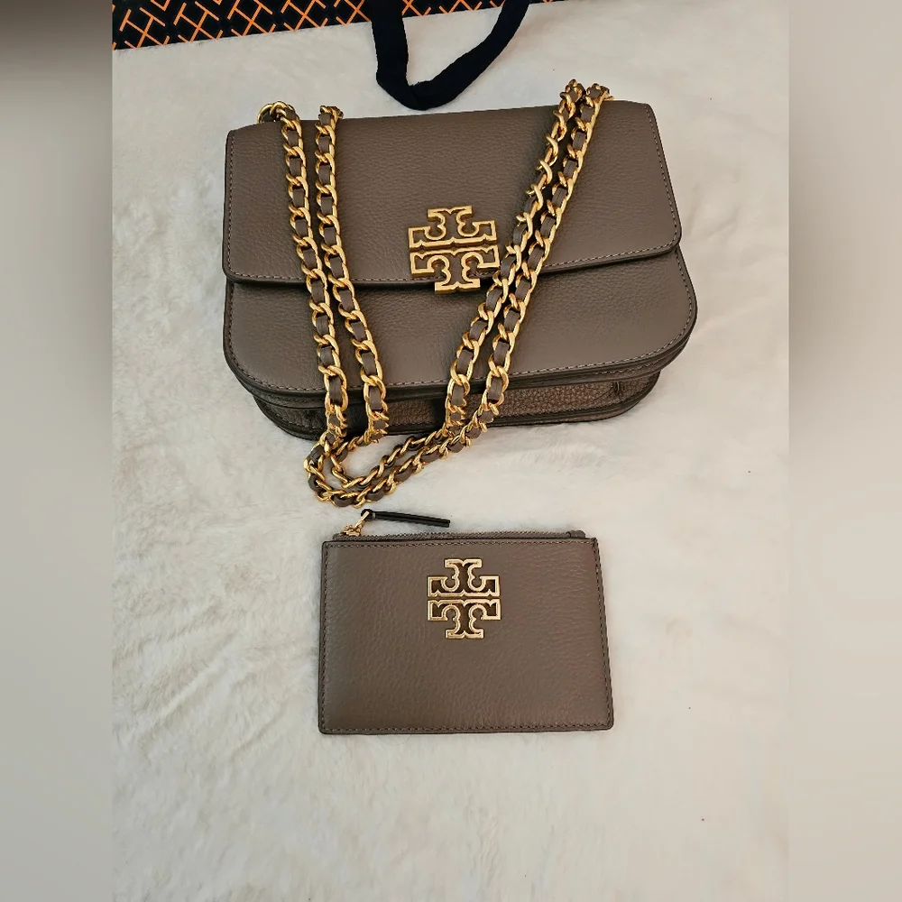 BRAND NEW! TORY BURCH BRITTEN ADJUSTABLE SHOULDER/CROSSBODY BAG & CARD CASE BUND - Picture 11 of 16